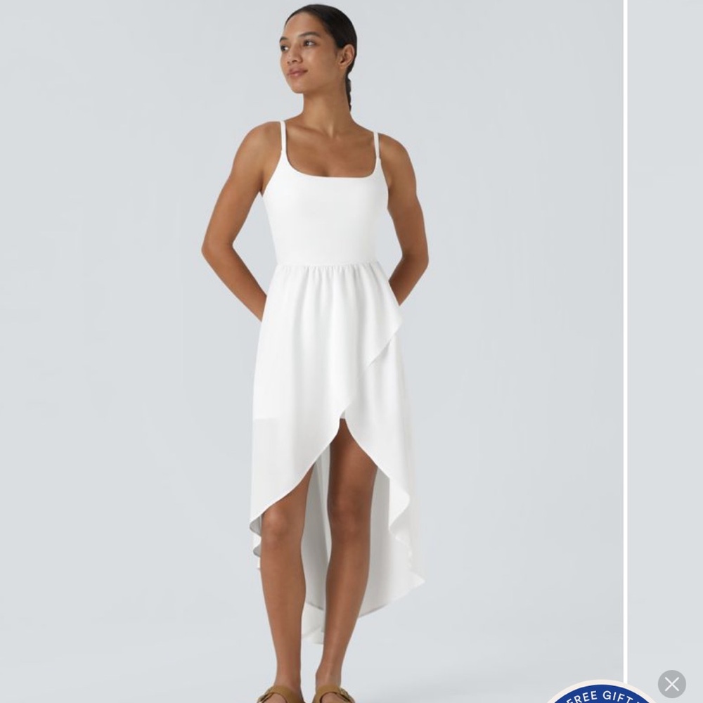 NWT Breezeful™ Backless High Low Flowy Midi Quick Dry Dress, DRESS ONLY, size M